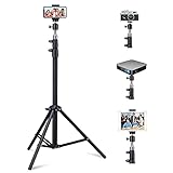 67-Inch Height Adjustable Phone Camera Projector Tripod Stand for DSLR Canon Nikon with Universal Tablet Phone Mount for Selfie/Video/Live Stream/Vlogging/Facebook/Tiktok