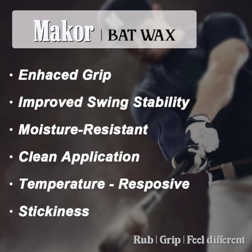 MAKOR Pine Tar BAT Grip Stick Wax - Enhanced Grip for Baseball and Softball Bats, Natural Wax Formula, 120 Gram, Ideal for Superior Tack and Performance, Players