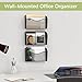 EasyPAG 3 Pack Wall File Holder, Single Mesh Hanging File Organizer for A4 Letter Size Paper, Wall Mount Paperwork Basket for Office, Home, School, Black
