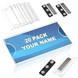 HAOMEEDUO 20 Pack Placa Identificativa Personal Placas Nombre con 3 Imanes Etiquetas Identificación Placas Identificativas Uniformes Placas Magneticas Autoadhesivas para Banco Hotel Compañía