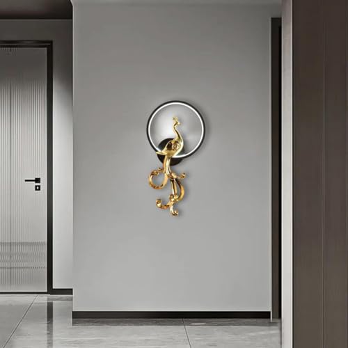 Image of Harold Electricals Metal Modern Peacock Wall Light | Wall Lamp Fixture For Living Room, Bedroom, Hall- Pack Of 1 (Inbuilt Led)