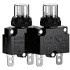 Thermal Overload Circuit Breaker 88 Series 8A 32V DC 125/250VAC 50/60Hz Push Button Reset Switch and Waterproof Button Transparent Cap 2 Pcs