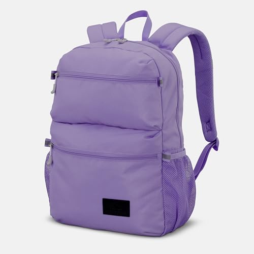 Image of High Sierra Everclass Backpack - Travel or Work Laptop Bookbag with 360 Reflectivity, Dual Water Bottle Pockets & Fits Laptops Up To 15.6 inch, One Size, Light Purple