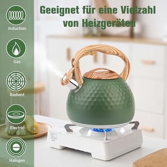 Bollitore Per Tè A Pois - Acciaio Inox 2,5 Qt, Con Fischio E Manico Pieghevole - Foto 12