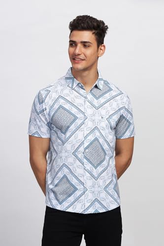 Image of BULLMER Trendy Regular Fit Printed Causal Shirt for Men