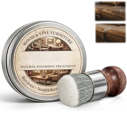 Furniture Balm with Brush，Natural Wood Polishing Treatment，Application…