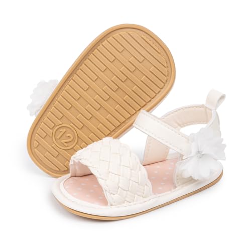 Image of Babelvit Infant Baby Girl Boy Sandals Comfort Premium Summer Outdoor Casual Beach Shoes with Flower Bowknot Anti Slip Rubber Sole Newborn Toddler Prewalker First Walking Shoes