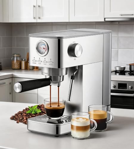 , LEHMANN Antonelli Siebträgermaschine 20 Bar mit Milchsystem 1350 W