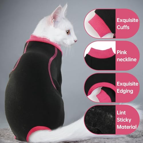Bonaweite-Sticky-Hair-Cat-Clothes-Prevent-Lost-Hair-Onesie-Shirts-for-Cats-Only-Kitten-Pajamas-Costumes-Outfits-for-Pet-Cat-Recovery-Suit-for-Cats-or-Small-Dogs
