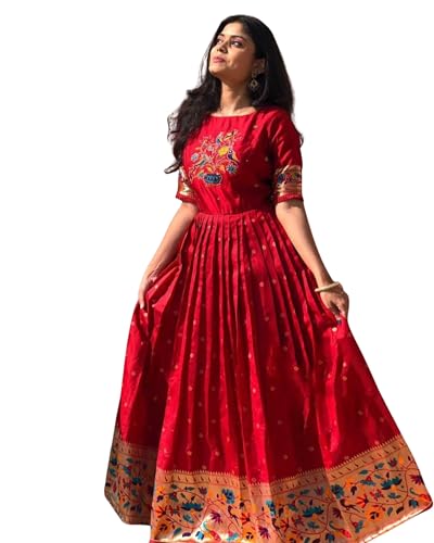 LIVESWAG Jacquard Silk Paithani with Silk Full Upto Bottom Lining...