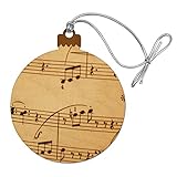 Vintage Sheet Music Notes Musical Score Musician Wood Christmas Tree Holiday Ornament