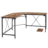 Die Arbeitstiefe liegt bei ca. 55 cm, sodass das Arbeiten besonders komfortabel ist. Der gesamte Ecktisch überzeugt mit den Maßen von circa 150 x 75 x 150 cm. Das Gewicht beträgt 21,4 Kilogramm