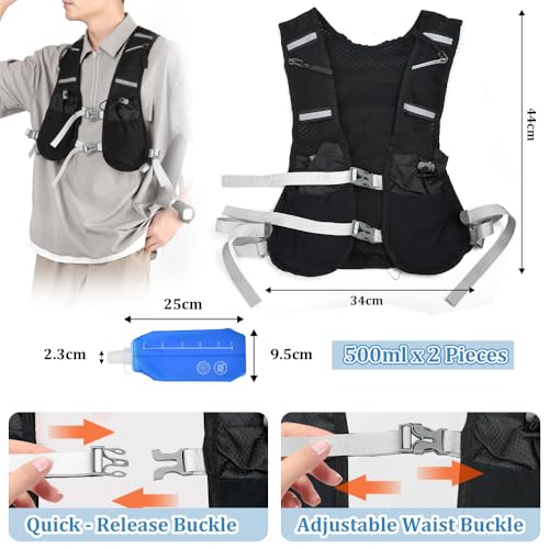 Chaleco hidratación trail running que reduce el rebote con bidones soft flask incluidos 2