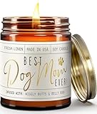 Dog Mom Gifts for Women, Dog Lovers Gifts for Women - 'Best Dog Mom Ever' Soy Candle, w/Vanilla, Coconut & Citrus I Gifts for Dog Lovers I Dog Gifts for Women I Reusable Jar, 50Hr Burn,Made in USA