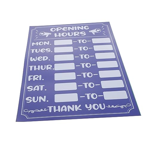 Señales de protección solar y antidecoloración. Horario de la tienda decoración tableros pegatinas adhesivas spas hinchables señal de hora pegatinas hora del banco pegatinas Blue JEWEDECO