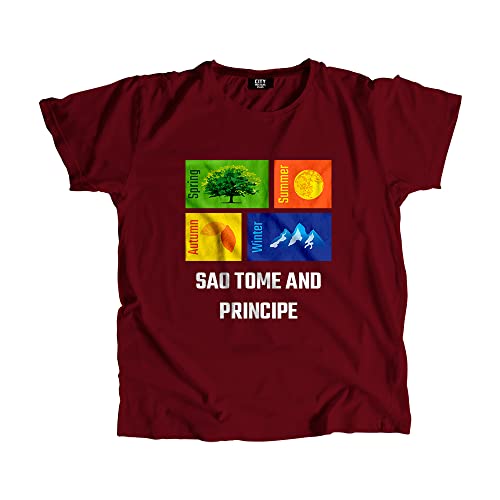 T-shirt Sao Tomé-et-Príncipe idée cadeau original bordeaux