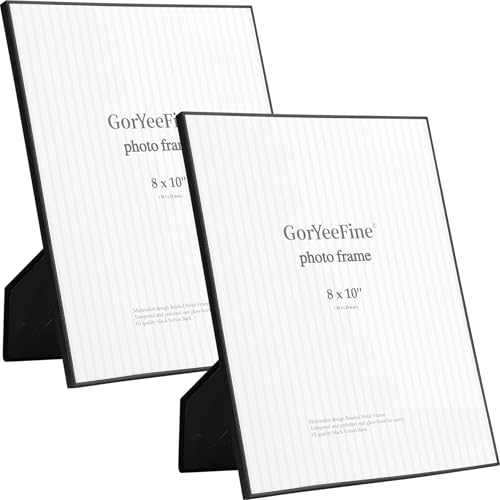 GorYeeFine 8x10'' Matte Black Metal Picture Frames 2 Pack with
