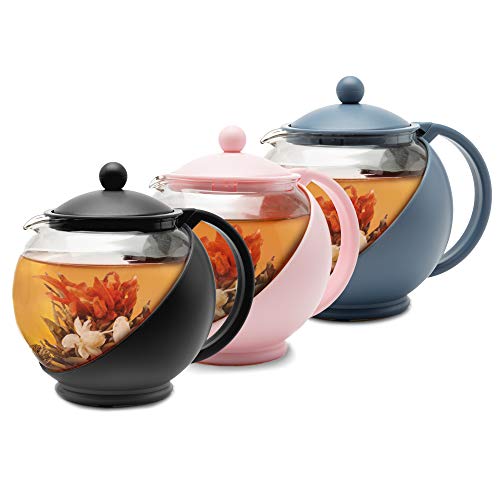 Primula Half Moon Teapot with Removable Infuser, Glass Tea Maker with Reusable Fine Mesh Stainless Steel Filter, Dishwasher Safe, 40-Ounce, Blue by Primula - Image 8
