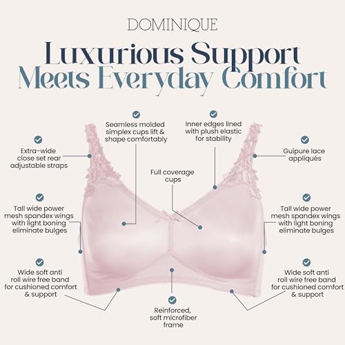 Dominique Women’s Jillian Wire-Free Minimizer Bra #6800 – Seamless Full Figure Wireless Bra - Lingerie for Women3