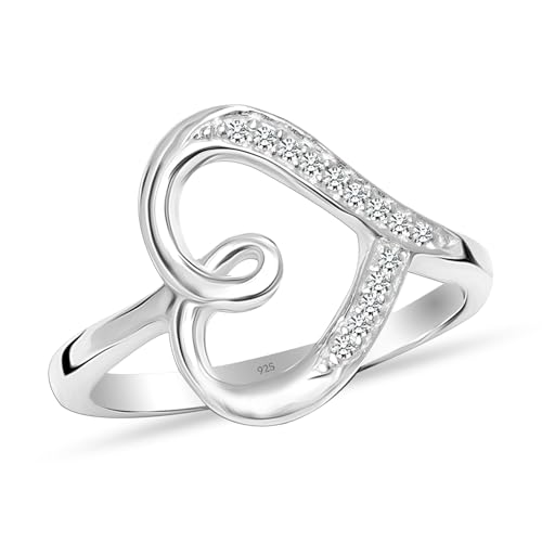 Image of TRUESILVER ACPL 925 Sterling Silver Rings Lightweight High Polish Silver Ring for Women Wedding Engagement Statement Jewelry