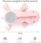 22" 3.5 lbs Weighted Dino Stuffed Toys, Cute Animals Plushie Dolls Pillow Gifts for Kids Adults (Pink)