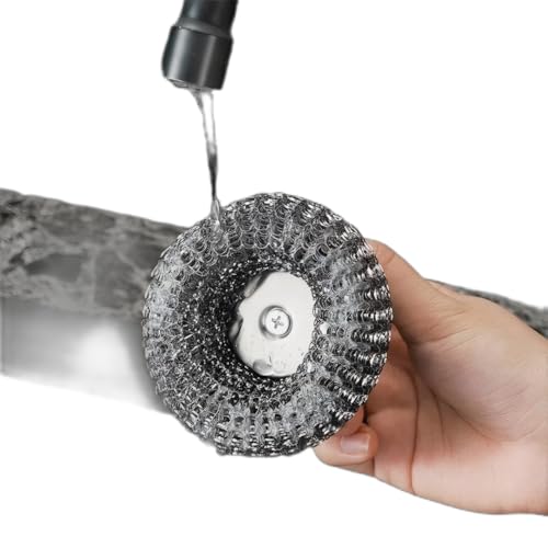 Image of 8Pcs Stainless Steel Wool Scrubber with Handle, Dish Scrubber Cleaning Supplies for Pots, Pans, Grills, Dishes
