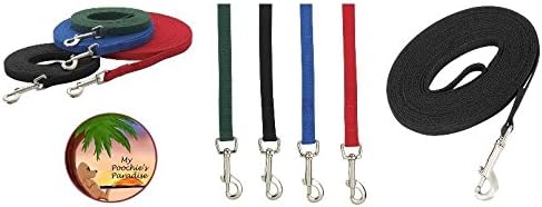 Guardian Gear Dog Training Cotton Web Leads Lead to Train Dogs Choose from 4 Colors & 5 Sizes (50 Foot Black)