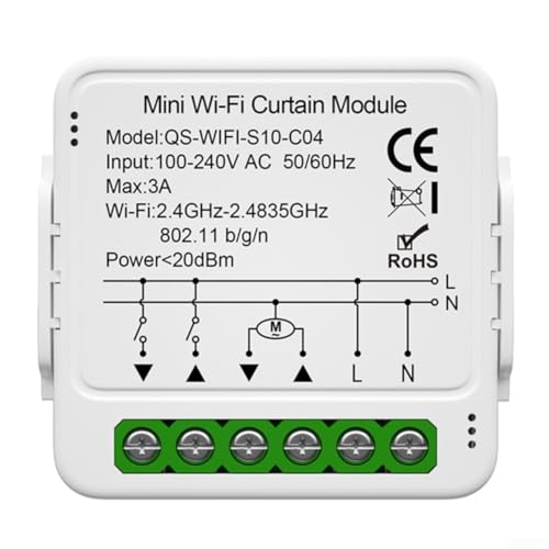 Smart Curtain Switch Module for Electric Motorized Roller Blinds Shutter Motor, Zigbee-WIFI Light Switch Module DIY Wall Switch Module Wireless Relay Smart Switch(wifi)