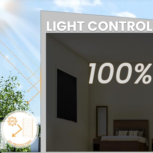 6 Packs Cordless Blackout Pleated Blinds Light Filtering Darkening Temporary Paper Shade 36 in x 72 in - Thumbnail 5
