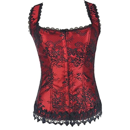Corsé para esculpir el cuerpo corto rojo y faja de abdomen retro europeo para cuatro estaciones