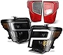 AKKON - For 2016-2021 Nissan Titan LED Switchback Headlights + Light Tube Tail Lights Assembly Set
