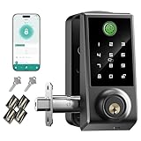 IRONZON Smart Deadbolt Lock, Fingerprint Door Lock for Front Door, 5-in-1 Keyless Entry Door Lock, Touchscreen Keypad, App Control, 4 IC Cards, Auto Lock, Easy DIY Installation, 2026 Upgrade