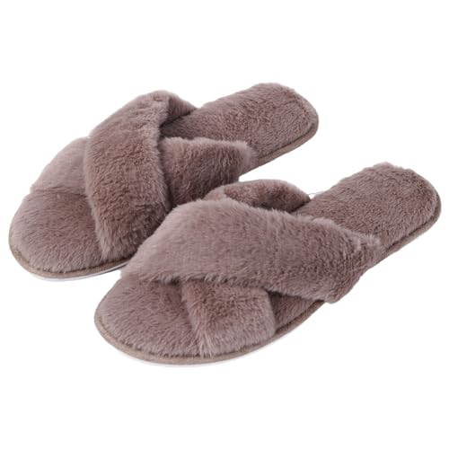 Women’s Fuzzy Slippers, Indoor Slippers for Women Girls Soft Memory Foam House Slippers Open Toe Plush Fluffy Bedroom Slip On Shoes