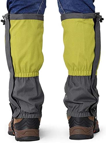 1Pair Leg Gaiters Snow Boot Gaiters, Breathable Climbing Hiking Snow Gaiter for Outdoor Hiking Walking Climbing Mountain(Green)