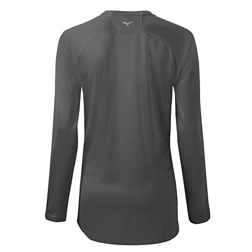 Mizuno Girl's Comp Training Top, Grey, Small (S) #TOP1
