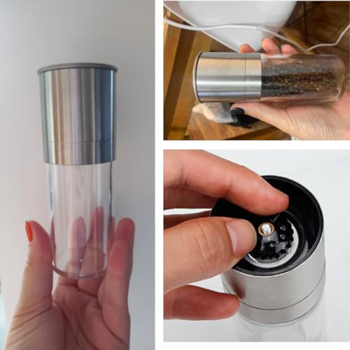 Kit 2 Moedor de pimenta e sal Moedor De Sal Grosso Em Acrílico Moedor pimenta moedor de temperos Cer