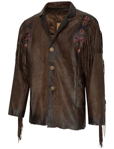 Veste western en cuir véritable Paco, l'héritage des grands espaces américains pour homme