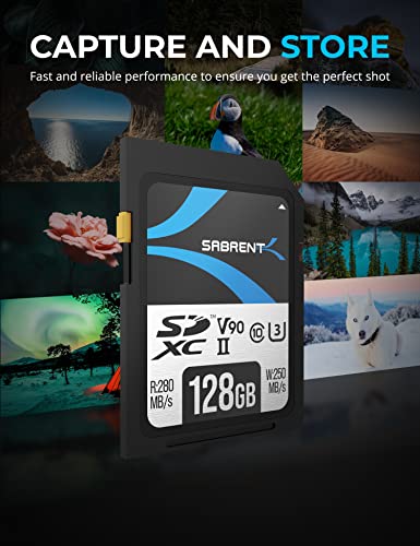 Image of SABRENT Rocket v90 128GB SD UHS-II Memory Card R280MB /s W250MB /s (SD-TL90-128GB)