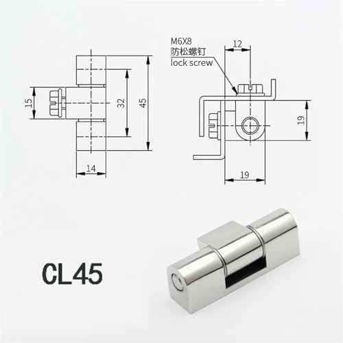 Charnière roulement inox CL45 2 pcs pour armoire et boîte