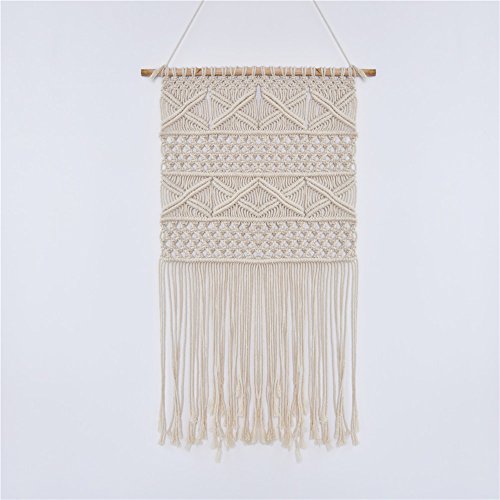 Tapiz de pared de macramé hecha a mano color sólido hilo algodón tapiz Craft cortina Hanging Decor style 1