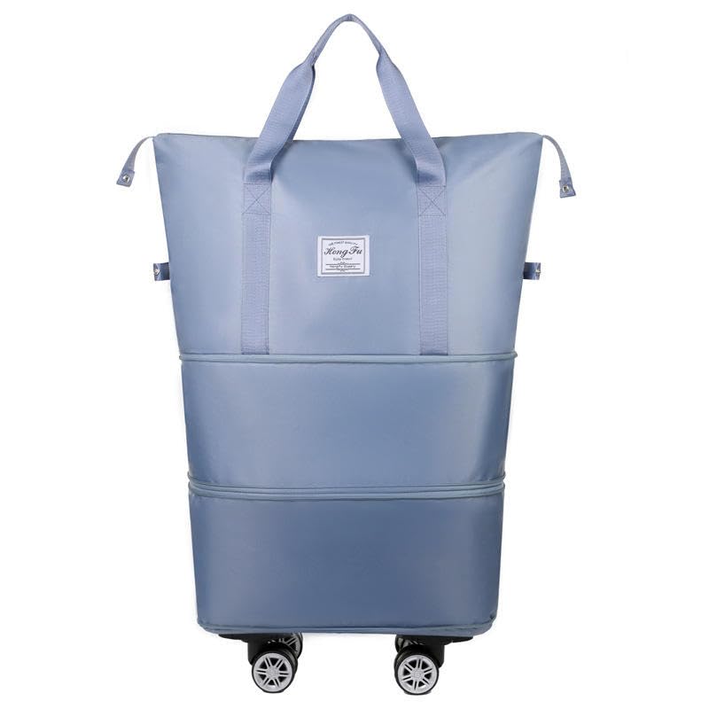 Image of Yatee Foldable Trolley Travel Bag with Wheels for Women & Men, Expandable Rolling Duffel Bag, Large Capacity Lightweight Luggage, Waterproof Carry Tote with Detachable Wheels for Travel