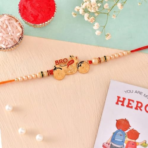 Image of Ascension Cartoon Kids Rakhi for Girls & Boys Brother, Bhai Raksha Bandhan Sutra with You are My Hero Fridge Magnet Gift & Roli Tilak