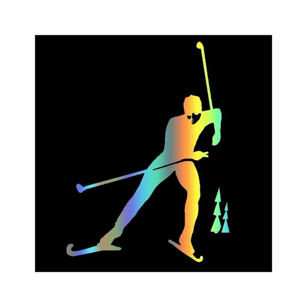 Car Stickers Vinyl Decal Skiing Motorcycle Decorative Accessories Creative Laptop Helmet(Laser)
