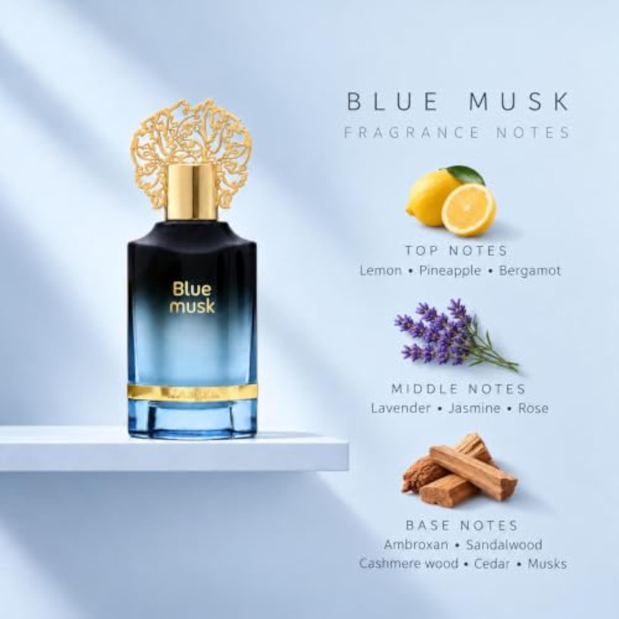 Blue Musk Aqua Parfum 55 ML, Luxury Fragrance for Men