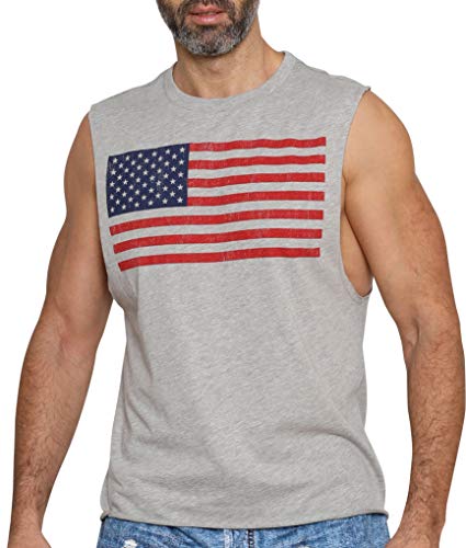 Prestigez USA Flag Men's 2 Piece Pajama Set Lounge Shorts or Pants and Sleeveless Shirt, 4th of July Independence Day3