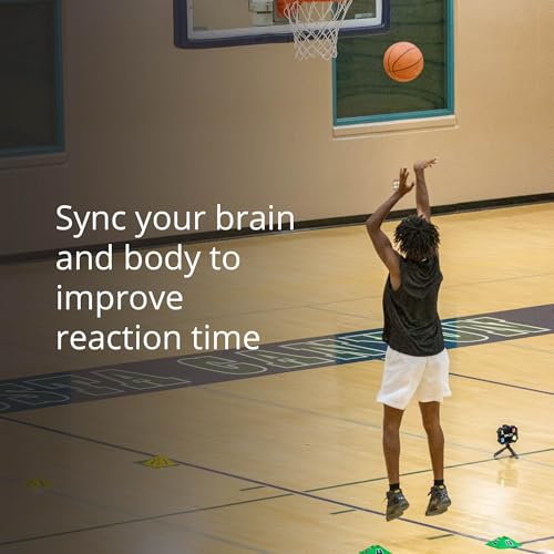 SKLZ Reaktions-Agility-Coach, Reaktionszeit verbessern, Athletische Intelligenz™, tragbares Trainingsgerät - Vier beleuchtete Zahlen, einstellbare Geschwindigkeiten, ideal für drinnen und draußen