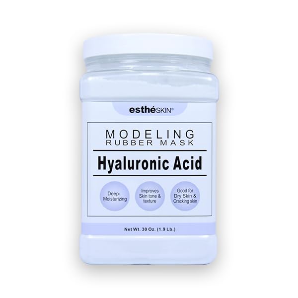 estheSKIN Peel Off Type Modeling Rubber Mask Powder Jar for Facial Skin Care Treatment (30oz) 850g, Measuring Spoon Included (30oz, 105.Hyaluronic