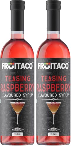 Image of Fruitaco Raspberry Syrup - Perfect Mixer for Cocktails, Mocktails, Drinks, Juices, Parties and More | Non-Alcoholic Mix | 750ml (Pack of 2)