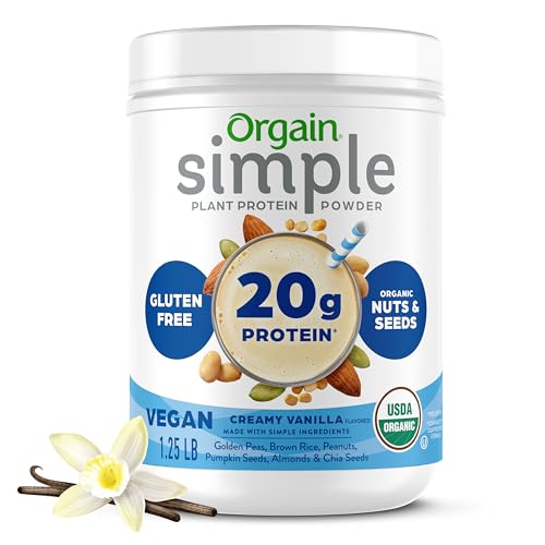 Orgain Organic Simple Vegan Protein Powder, Vanilla - 20g Plant