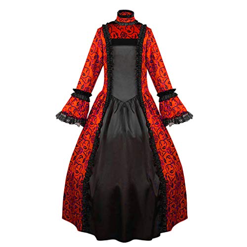 A/D Women Rococo Ball Gown Gothic Victorian Dress Costume Gothic Period Reenactment Theater Costumes Red